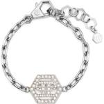 Bracelets à mailles Philipp Plein argentés en cristal pour femme en promo 