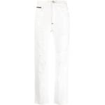 Jeans droits Philipp Plein blancs délavés W25 L28 pour femme en promo 