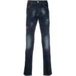 Jeans droits Philipp Plein bleus à strass stretch W33 L34 pour homme en promo 