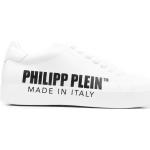 Baskets Philipp Plein blanches en cuir imprimées à bouts ronds Pointure 41 look casual pour homme en promo 