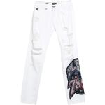 Jeans Philipp Plein blancs en coton à strass Taille S pour homme 