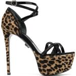 Sandales Philipp Plein à effet léopard en cuir en cuir à bouts ouverts Pointure 41 pour femme en promo 
