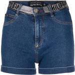 Shorts en jean Philipp Plein bleus à strass classiques pour femme en promo 