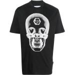 T-shirts à imprimés Philipp Plein noirs à motif têtes de mort à manches courtes à col rond pour homme en promo 