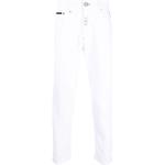Jeans droits Philipp Plein blancs à logo en coton mélangé stretch W32 L29 pour homme 