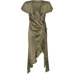 Robes cache-coeur Philosophy di Lorenzo Serafini vert olive en satin à motif papillons mi-longues Taille XS pour femme 