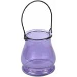 Bougeoirs en verre Paris Prix violet lavande en verre à motif fleurs de 9 cm en promo 