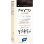 Colorations Phyto marron pour cheveux à l'huile de jojoba sans ammoniaque texture lait 