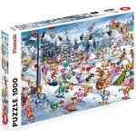 Piatnik Puzzle Comique 1000 Pièces Ski De Noël-Illustré par François Ruyer-Fabriqué en Autriche-5351, 5351, Multicolore