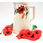 Pichets rouges en céramique à motif fleurs 
