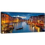 Image d'impression sur toile panorama n ° 196 grand canal 119,9 x 50 cm (120 x 50 cm) impression artistique Italie Venise Gondola