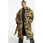 Manteaux longs multicolores à effet tigré avec ceinture à motif tigres Taille 3 XL pour femme en promo 