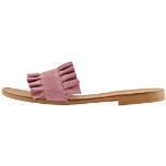 Sandales plates Pieces roses en daim à bouts ouverts Pointure 36 look fashion pour femme 