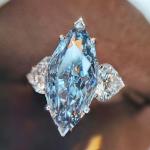 Bagues de mariage bleus clairs en cristal marquise romantiques pour femme 