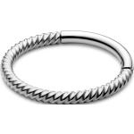Piercings anneau argentés en acier chirurgical finition polie pour homme 