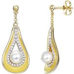 Boucles d'oreilles Pierre Cardin en argent à perles en argent classiques pour femme 