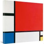 Piet Mondrian - Composition Canvas Art Print, Abstract Wall Art, Ii En Rouge, Print