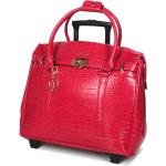 Valises cabine Olivia Lauren rouges en cuir synthétique à roulettes look chic pour femme 