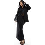 Chemises Pimkie noires en viscose col italien à manches longues Taille XS classiques pour femme en promo 