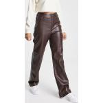 Pantalons taille haute Pimkie marron en cuir synthétique Tailles uniques pour femme 