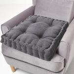 Galettes de chaise gris foncé en coton 45x45 cm 