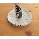Porte-bijoux pour la Saint-Valentin en céramique à motif pingouins 