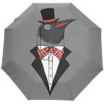 Parapluies pliants gris à motif pingouins look fashion 