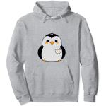 Sweats à capuche gris à motif pingouins enfant classiques 