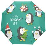 Parapluies pliants à motif pingouins look fashion pour homme 