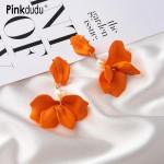 Boucles d'oreilles pendantes orange en zinc look fashion pour femme 