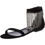 Sandales plates Pinko noires en daim à strass Pointure 38 look fashion pour femme 