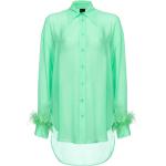Chemises Pinko vertes en viscose avec plumes à manches longues à manches longues Taille XS classiques pour femme 