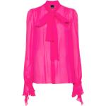 Chemises Pinko rose fushia en viscose à volants à jabot à manches longues Taille XS pour femme 