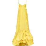 Robes de soirée Pinko jaune citron à volants à bretelles spaghetti sans manches Taille XS pour femme 