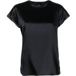 T-shirts Pinko noirs en satin à manches courtes à col rond Taille XS pour femme 