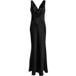 Robes de soirée longues Pinko noires en satin longues sans manches à col bénitier Taille XL pour femme 