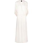 Robes longues Pinko blanches en viscose à manches longues à manches longues à col en V Taille XS pour femme 