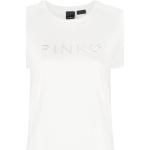 T-shirts Pinko blancs en jersey à manches courtes à col rond pour femme en promo 
