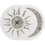 Pintdecor Soleil Lune Horloge, MDF, Blanc, 70 x 55
