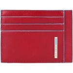 Porte-cartes bancaires rouges en cuir 