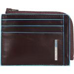 Porte-cartes bancaires bleus en cuir 