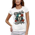 PIXEL EVOLUTION T-Shirt DIA DE Los Muertos - Masque Mexicain Femme - Taille 1/S - Blanc