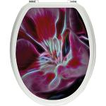 pixxp Rint 3D WCS 3148 _ 32 x 40 Iris Rose comme Matériau Doux Autocollant pour abattant de Toilettes, WC, Klo Couvercle, Brillant, Multicolore, 40 x 32 cm