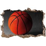pixxp Rint 3D WD 5268 _ 62 x 42 Fond Noir Basket-Ball percée 3D Sticker Mural Mural en Vinyle Noir/Blanc 62 x 42 x 0,02 cm