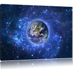 Pixxprint Planète Terre dans l'espace Art Toile 100x70cm Murale XXL