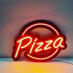 Lettres décoratives noires en verre à motif pizza lumineuses romantiques 
