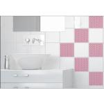 Plage 260548 Smooth – Tiles Stickers pour carrelage Les Rayures, 6 décoratifs, Vinyle, Rose, 15 x 0,1 x 15 cm