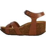 Sandales Plakton marron en cuir en cuir éco-responsable Pointure 41 avec un talon jusqu'à 3cm pour femme en promo 