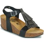 Sandales Plakton noires en cuir en cuir éco-responsable Pointure 36 pour femme en promo 