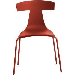 Plank Chaise de jardin unicolore Remo Plastic rouge corail PxHxP 55x78x48cm